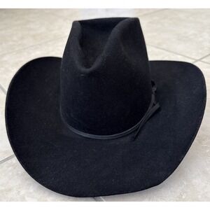 VTG Cowboy Hat Black Resistol‎ Ranch Cowboy Felt #041 f1 8305 7 *See Measurement